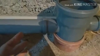 Опустить канализационный стояк в бетоне