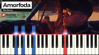 Amorfoda - Bad Bunny  | Piano Tutorial + Partitura