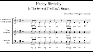 "Happy Birthday" (King's Singers) [TRANSCRIPTION]