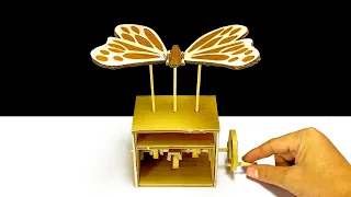 ประดิษฐ์ผีเสื้อบิน | DIY Cardboard Butterfly Automata