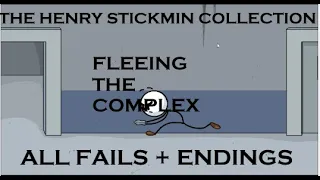 The Henry Stickmin Collection #4 Fleeing The Complex All Fails + Endings