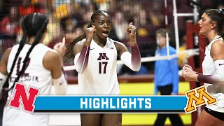 Nebraska at Minnesota | Highlights | Big Ten Volleyball | Nov.  25, 2023