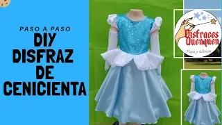 DIY. Vestido de Princesa CENICIENTA 👸 COMO HACER disfraz de Cenicienta para niña. Cinderella dress‼