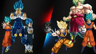 Vegeta (DBS) Team VS Broly (DBZ) Dragon Ball Z Fighters Gameplay