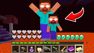 How to play HEROBRINE DADDY in Minecraft! CURSED family HEROBRINE! BUT IT'S UNLUCKY MOMENTS