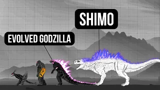 Shimo Size Comparison vs MonsterVerse Titans | Godzilla, Scar King, Kong