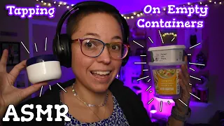 ASMR Tapping on Empty Containers! (whispering, finger tip tapping, sticky tapping)