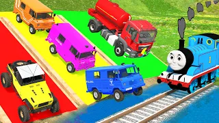 Monster Truck Long Flatbed Trailer Tractor Rescue Bus - Funny Cars Transportation with Truck Rescue