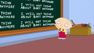 Stewie Tries To Pretend He Is Over Bart - Family Guy