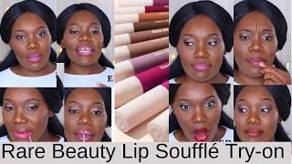 SELENA GOMEZ RARE BEAUTY LIP SOUFFLE MATTE CREAM LIPSTICK TRY-ON HAUL!