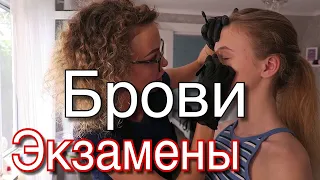 VLOG: НАШИ С МАШЕЙ БРОВИ. КАКИЕ ЭКЗАМЕНЫ СДАЁТ МАША