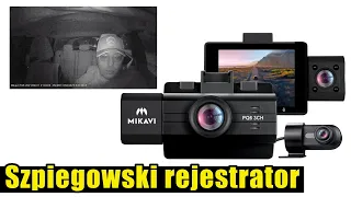 Mikavi PQ6 3CH trzykamerowy rejestrator samochodowy z adapterem parkingowym i rejestracją wnątrza