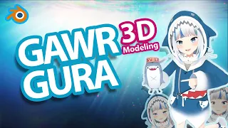 Making Gawr Gura 3D Avatar From Scratch! In Blender