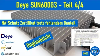 #055 - Deye SUN600G3 Modulwechselrichter | Teil 4/4 - Nichtkonformität mit NA-Schutz Zertifikat