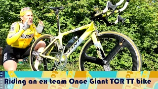 Riding an ex Team Once Giant TCR TT bike