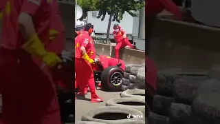 Ferrari mechanic hit by Olivier Beretta at Modena exhibition: foot amputated #f1 #f1shorts #shorts