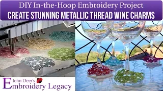 In the Hoop Wine Charms DIY Embroidery Project | Metallic Thread