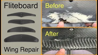 Fliteboard Wing Repair, how to fix a carbon fiber wing wingfoil repair e-foil