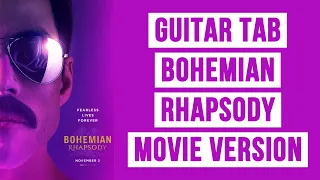 Bohemian Rhapsody (MOVIE VERSION) | Guitar Solo Tab With On-Screen Cover