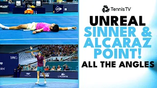 All The Angles Of An EPIC Point Between Jannik Sinner & Carlos Alcaraz | Miami 2023