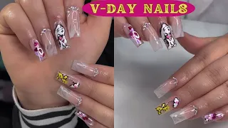 V-DAY NAILS | HAND DRAWN ART ✨