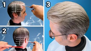 Basic Mens Scissor Cut | Step By Step Tutorial | Business haircut