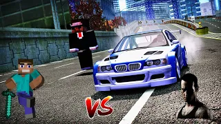 Minecraft Player Takes Down Razor From NFS Most Wanted || Minecraft Vs Razor || Realistic Graphics |