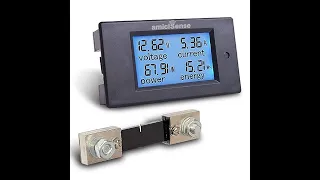 amiciSense DC Energy Meter 4 in 1  6.5V-100V 100A (10kW) Power Meter Digital Display