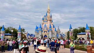 Magic Kingdom 2023 Heavy Holiday Crowds Walkthrough in 4K | Walt Disney World December 27th 2023