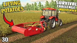 LIFTING POTATOES AND A DRILLING DISASTER Survival Challenge Multiplayer CO-OP FS22 Ep 30