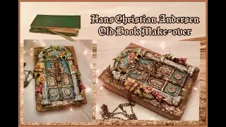 Hans Christian Andersen fairytales book restore. How to make a Book cover with Polymer and Cosclay