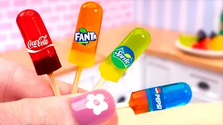 Frozen Miniature Coca Fanta Sprite Popsicles - Rainbow Tropical Fruits Ice Cream | Ideas Mini Cake