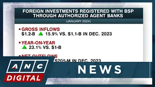 PH foreign investments registered through central bank up to $1.2-B in January | ANC