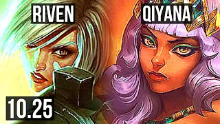 RIVEN vs QIYANA (MID) (DEFEAT) | Quadra, 2.4M mastery, 500+ games | KR Diamond | v10.25