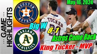 Astros vs Athletics [Highlights] May 16, 2024 | Kyle Tucker MVP | Astros Big W the Final series 🔔