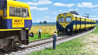 MEMU Train Loco Failed and Rescue by Diesel WDG - 4D :- Train simulator
