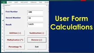 Userform Calculations in Excel VBA - Calculator Userform