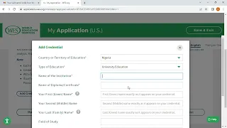 Navigating WES website for transcript application