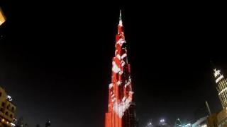 Laser show on Burj Khalifa Dubai UAE