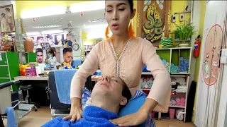 💈MUSTACHE SHAVING by Female Barber "Nin" 🇹🇭 Pattaya Thailand