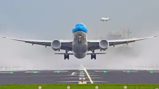 115 WET TAKEOFFS and LANDINGS - Schiphol Airport Planespotting - 90 mins of Pure Aviation