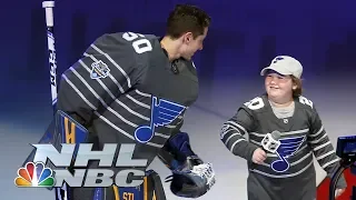 St. Louis Blues superfan Laila Anderson pumps up crowd with All-Star intros | NBC Sports