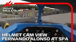 Helmet Cam Action with Fernando Alonso at Spa! | 2021 Belgian Grand Prix | #assettocorsa