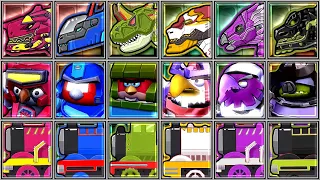 Angry Birds Transformers + Train Driver + Dino Robot Corps - T-Rex/Amargasaurus/Carnotaurus/Therizin