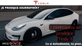 Čím nás překvapil prodejce Tesly 3? Dovoz Tesly je vždy zážitek. Dovoz aut s Mujdovoz.cz