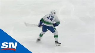 Quinn Hughes Fires Rocket From The Point To Score In Preseason Debut