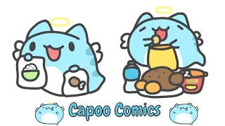 🔥 Capoo  Comics - short #1| Funny comic |#bugcatcapoo-Blue Cat