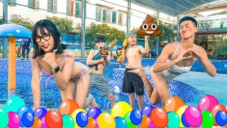 FUNNIEST UGLY GIRL PRANK BATTLE Squad Alpha Nerf guns BEST SWIMMING POOL PRANK WARS | POOL NERF WAR