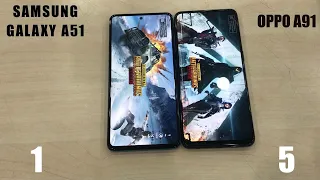 Samsung A51 vs OPPO A91 Speed Test, Display Test | Exynos 9611 vs Helio P70