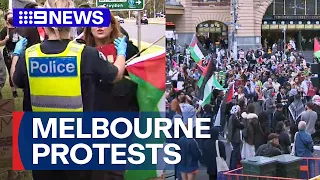 Thousands of police redeployed amid protest action in Melbourne | 9 News Australia